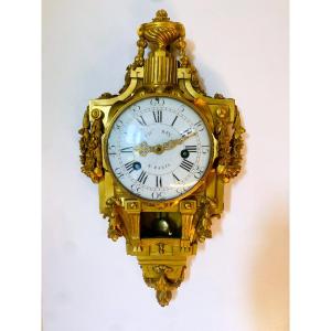 Louis XVI Period Gilt Bronze Cartel Clock