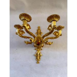 Large Restoration Style Gilded Bronze Wall Sconce