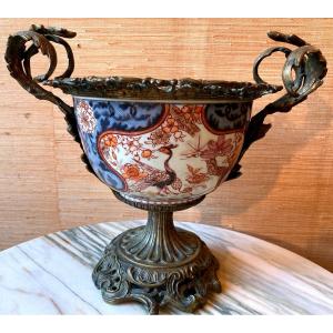 Imari Porcelain Cup Mounted Bronze