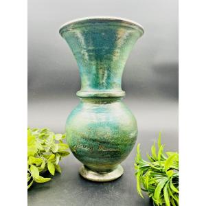 Large Jean Marais Blue-green Ceramic Vase - 661002