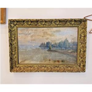 Oil On Canvas – Lake Geneva, Signed Thorimbert - 675010