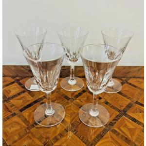 5 Saint-louis Crystal White Wine Glasses – Cerdagne Model - 693003