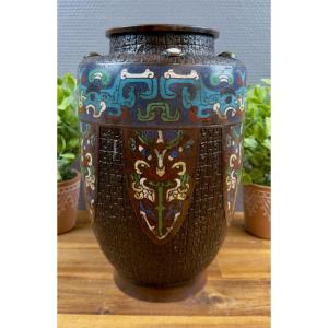 Antique Cloisonné Bronze Vase - Asian Decor