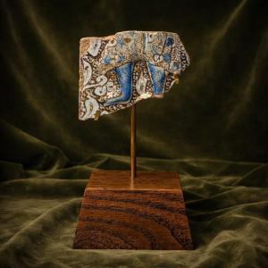 Medieval Iran, Fragment Of A Facing Tile With Metallic Luster Decor, 13th-14th Century