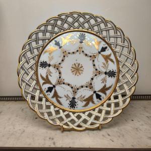 Darte Frères, Rare Openwork Porcelain Dish, Consulate-empire Period