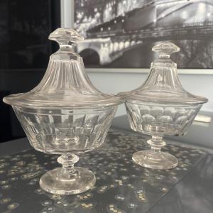 Pair Of 19th Century Crystal Drageoirs 