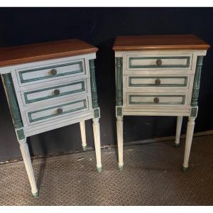 Pair Of Louis XVI Style Bedside Tables 
