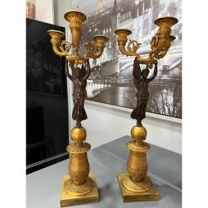Pair Of Empire Period Candelabras 