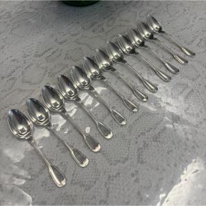 12 Small Christofle Silver-plated Spoons 