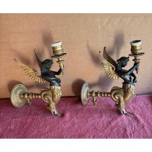 Pair Of Empire Period Bronze