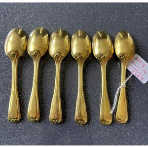 6 Vermeil Mocha Spoons