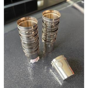 Set Of 12 Small Silver Glasses