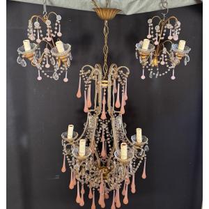 Chandelier + 2 Pendants Sconces