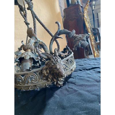 Bronze Chandelier Head Of Aries Napoleon 3