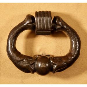  Early Decorative Bronze Door Knocker Circa 1650-70