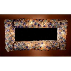 Illuminated Design Glass Mirror Possibly Murano