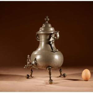 Dutch Pewter And Bronze “kraantjeskan” (samovar / Coffee / Tea Urn) Circa 1750.