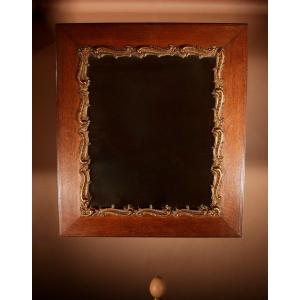   original Oak And Gesso Framed Mirror In The Rococo Style.