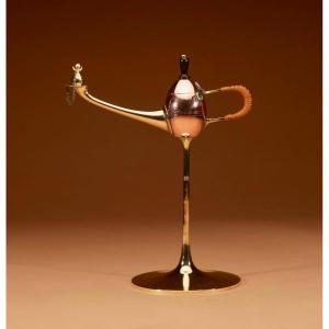 Art Nouveau Jan Eisenlöffel Designed For Wmf Cigar Oil Lamp Circa 1900.