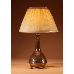 Original, Very Elegant Brass Table Lamp From The Amsterdam School.