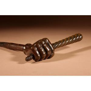 Very Rare Single Bronze Door/lock Handle 17th/18th Century.