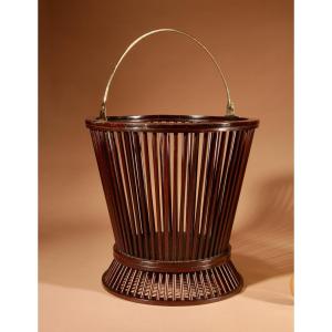 Mahogany And Brass Peat Bucket, 19th Century. 