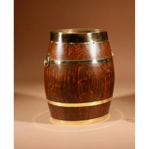 A Coopered Original Oval Oak Umbrella / Stick Stand.