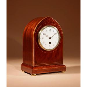 Interesting Edwardian Mahogany Mantel Clock, Circa 1901-1914