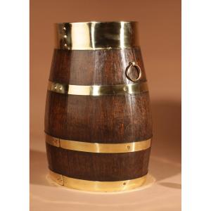 A Coopered Original Oval Oak Umbrella / Stick Stand.