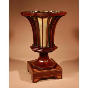 Exceptional And Beautiful Impressive Mahogany Inlaid Tea Stove, Peat Bucket, Knitting Basket,  