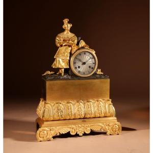 French Romantic-style Mantel Clock, Circa 1830-1840