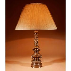 Impressive Original Bronze Japanese Elephant Table Lamp, Meiji Period 1868-1912