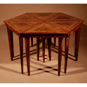 Walnut Sorrento Italian Hexagonal Coffee Tables 1950-1980 
