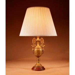  French Louise Seize Style Table Lamp In Gilt Metal, Circa 1900. 