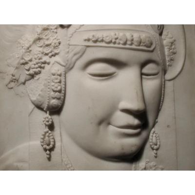 Marble Portret Reliefs Made And Signed By The Sculptor 1818-1894