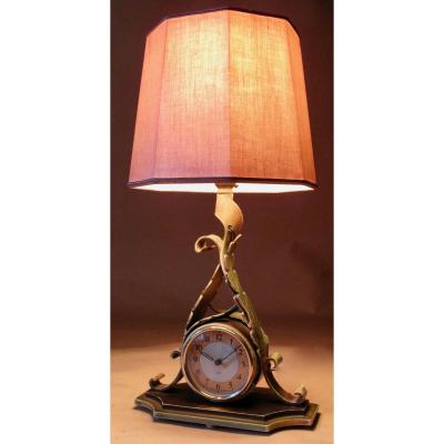 A Very Decorative Clock Electric Smiths Sectric Table Lamp