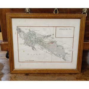 18th Century Watercolor Map Of The Ile De Ré By Le Rouge 1746
