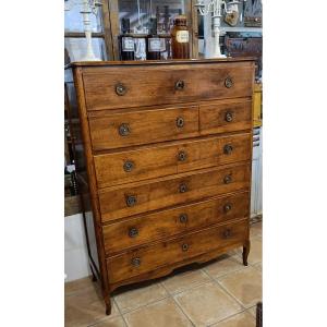 Large Chiffonnier 18th Transition In Solid Walnut