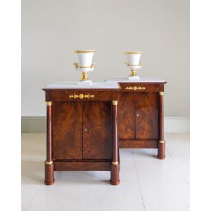 Pair Of Empire Mahogany Side Cabinets