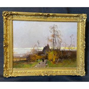 Eugène Galien-laloue (1854 Paris - 1941 Chérence) Signed: J.lievin “fille D’oie”