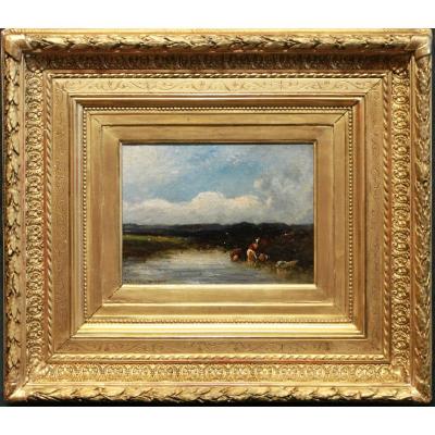 Dupre, Leon-victor * 1816-1879 -barbizon- Fluvial Landscape