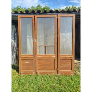 249x229 Facade Storefront Made Of 3 Glass Doors Bistro Shop Boutique Workshop Decor