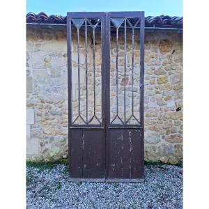 Pair Of 279x128 Glass Doors, Room Divider, Winter Garden, Woodwork, Glass Partition, Decor