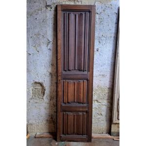 Original Double-sided Door With Mercury Mirror, Napkin Folds, 19th Century Oak Woodwork, Decorative Paneling