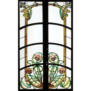 Stained Glass - Stained Glass - Iris Art Nouveau