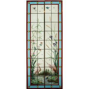 Stained Glass Window - Stained Glass Windows - Vegetations With Herons