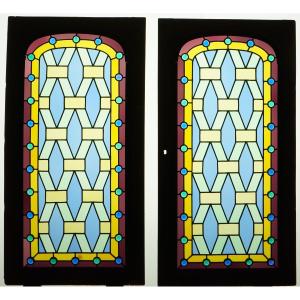 Stained Glass - Stained Glass - Colored Glass With Cabochons