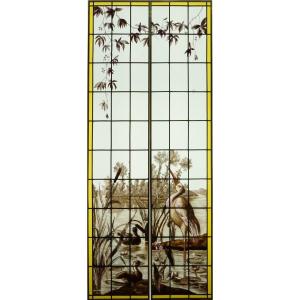 Stained Glass - Stained Glass Windows - Heron And Ducks - Lux Fournier