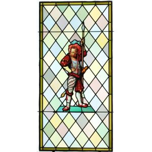 Stained Glass - Stained Glass Windows - Mustached Lansquenet