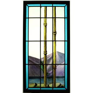 Stained Glass - Stained Glass Windows - Bamboo, Lake And Mountains